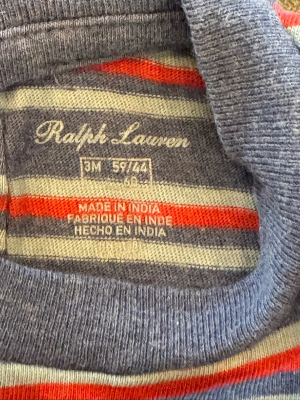 Ralph Lauren Blue, Red & Cream Striped Baby Sweater